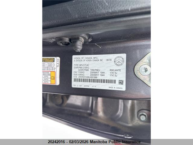 2HKRW1H26LH001999 Honda CR-V LX