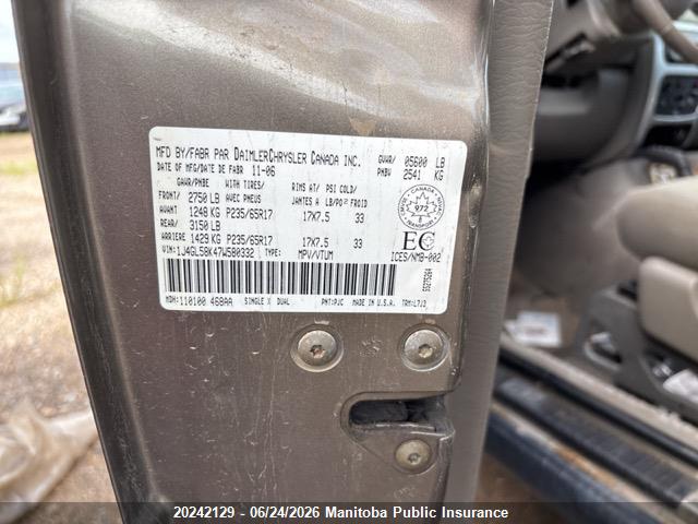 20242129 :رقم المزاد ، 1J4GL58K47W580332 vin ، 2007 Jeep Liberty Limited مزاد بيع