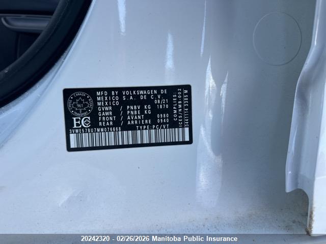 3VWE57BU7MM076668 Volkswagen Jetta Highline 1.4 Tsi