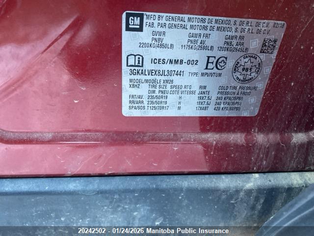 3GKALVEX8JL307441 GMC Terrain Slt 2.0t