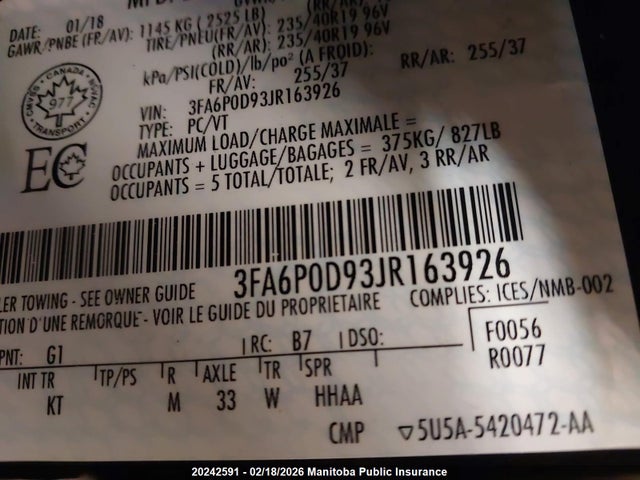Ford Fusion Titanium 2018 3FA6P0D93JR163926 Image 9