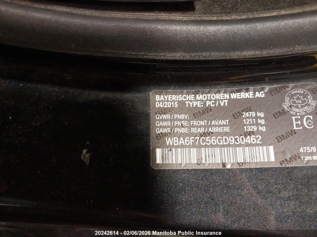 WBA6F7C56GD930462 BMW 650i Xdrive Cabriolet