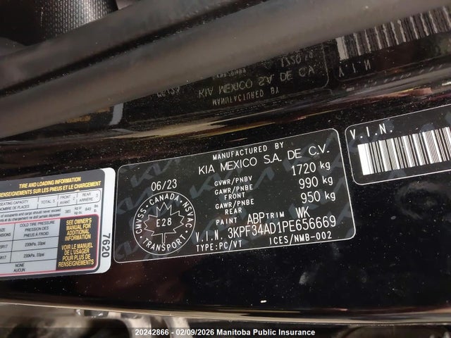 3KPF34AD1PE656669 KIA Forte Ex+