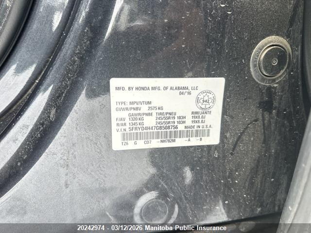 5FRYD4H47GB508756 Acura MDX