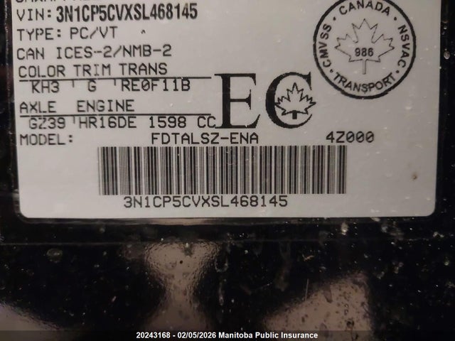 3N1CP5CVXSL468145 Nissan Kicks Play Sv