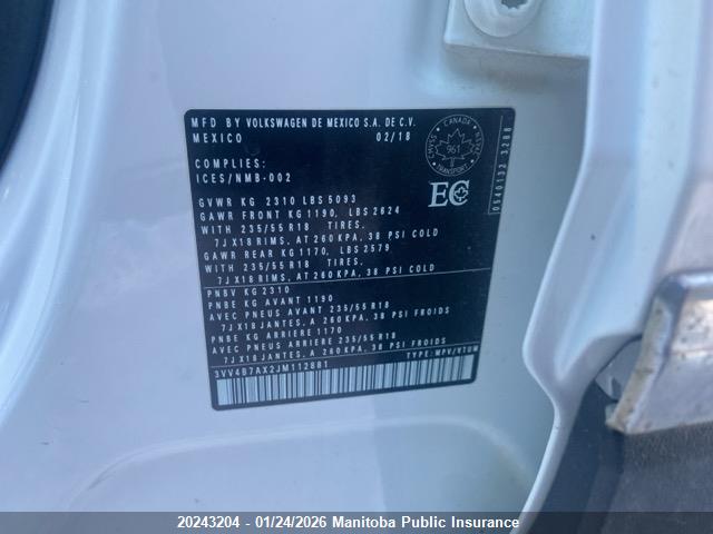 3VV4B7AX2JM112881 Volkswagen Tiguan Sel Premium