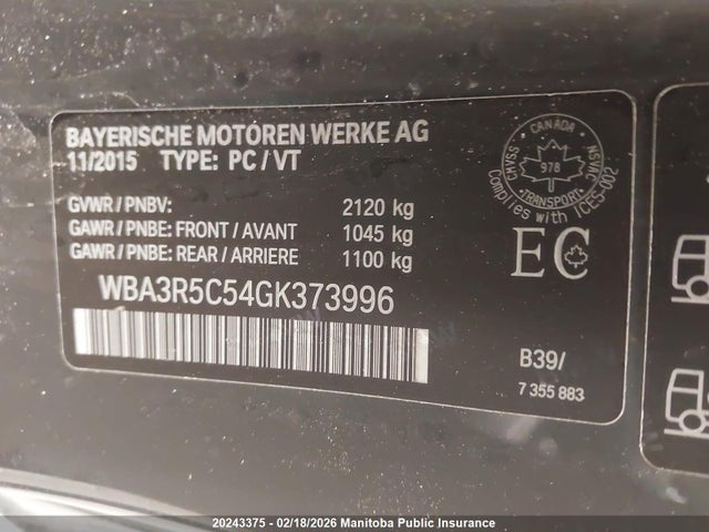 WBA3R5C54GK373996 BMW 435i Xdrive