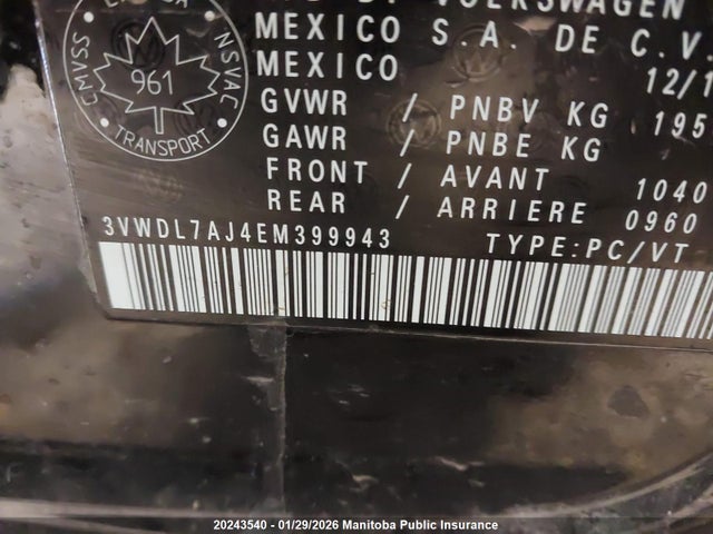 3VWDL7AJ4EM399943 Volkswagen Jetta 2.0 Tdi