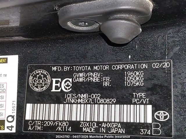 2020 Toyota C-hr Xle Premium მანქანა იყიდება აუქციონზე, vin: JTNKHMBX7L1080829, აუქციონის ნომერი: 20243792