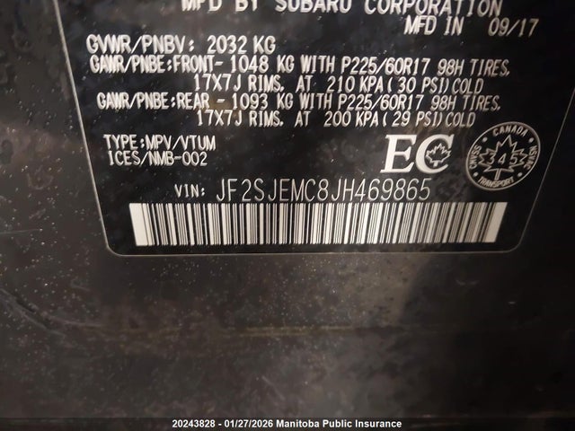 JF2SJEMC8JH469865 Subaru Forester 2.5i Touring