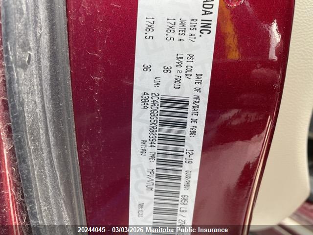 2C4RDGBG5KR803944 Dodge Grand Caravan Cvp