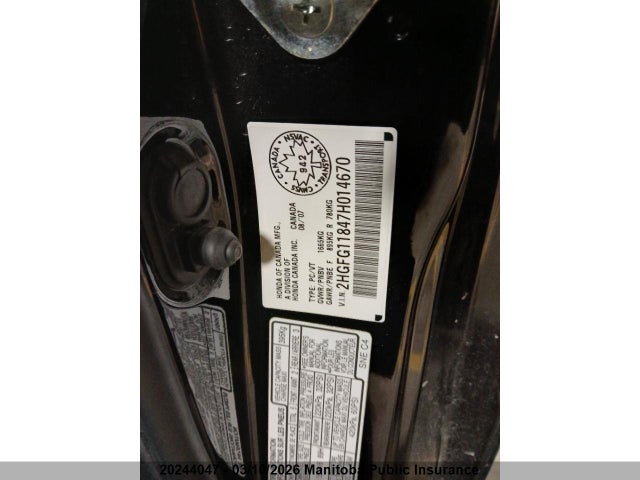 Aukcja sprzedaży 2007 Honda Civic Ex, vin: 2HGFG11847H014670, numer aukcji: 20244047