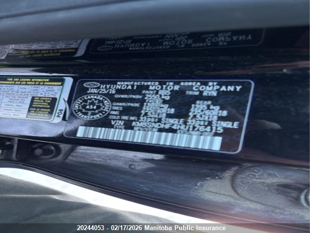 KM8SNDHF4HU176415 Hyundai SANTA FE XL
