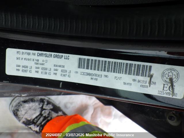 Продажа на аукционе авто 2013 Chrysler 200 Lx, vin: 1C3CCBAB0DN701019, номер лота: 20244087