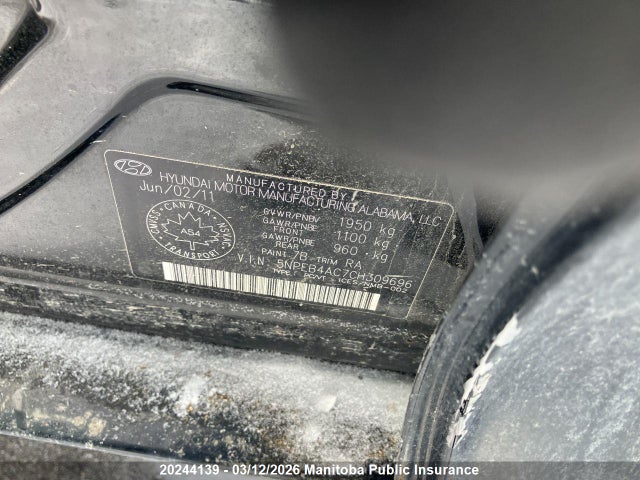 Продажа на аукционе авто 2012 Hyundai Sonata Gl, vin: 5NPEB4AC7CH309696, номер лота: 20244139