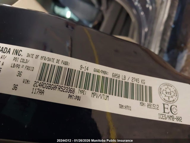 2C4RDGBG0FR523368 Dodge Grand Caravan Se