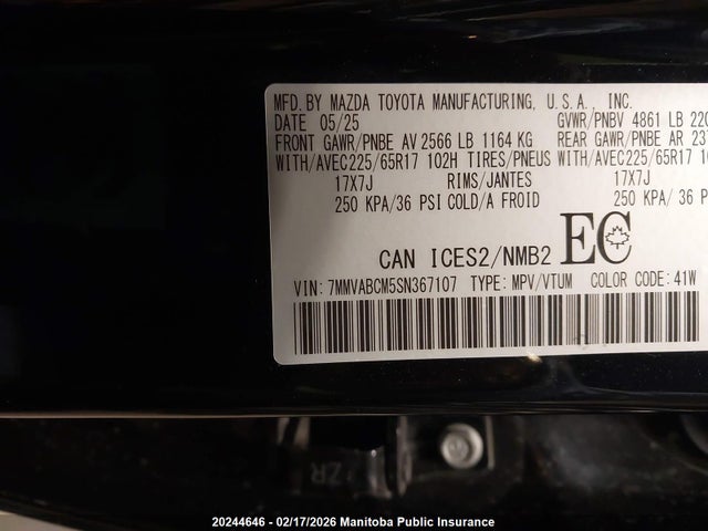 7MMVABCM5SN367107 Mazda Cx-50 Gs-l