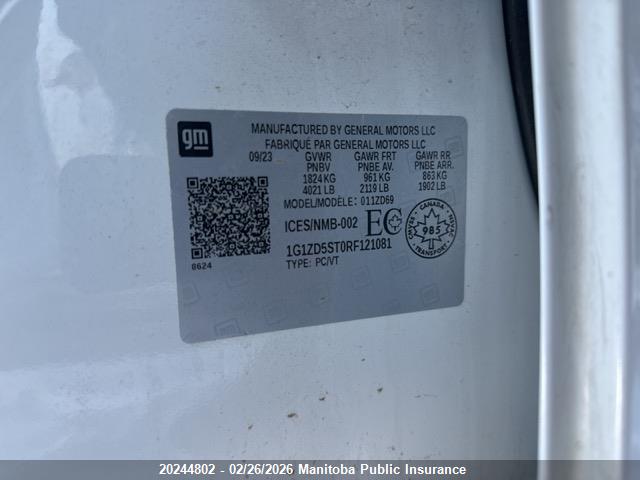 Chevrolet MALIBU LT 2024 1G1ZD5ST0RF121081 Image 9