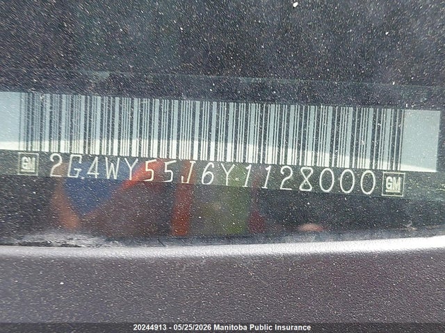 20244913 :رقم المزاد ، 2G4WY55J6Y1128000 vin ، 2000 Buick Century Limited مزاد بيع