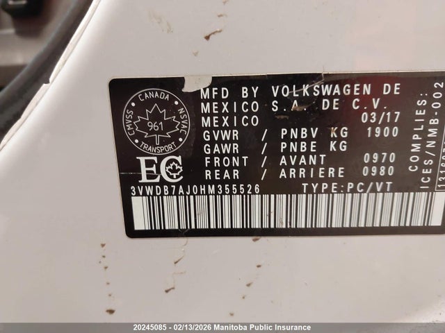 3VWDB7AJ0HM355526 Volkswagen Jetta 1.4 Tsi