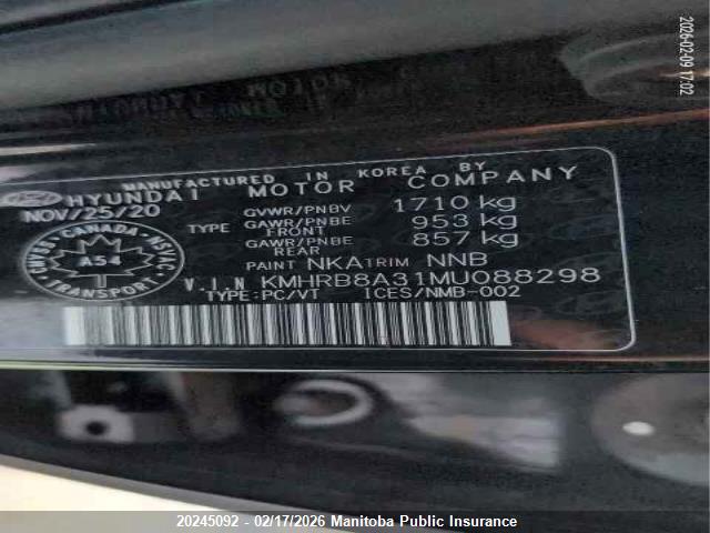 Hyundai Venue Essential 2021 KMHRB8A31MU088298 Image 9