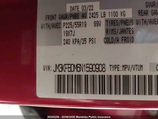 JM3KFBDM6N1590908 Mazda CX-5 GT