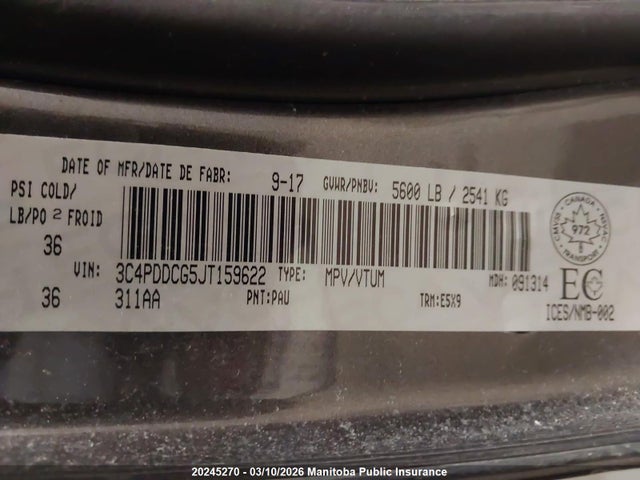 3C4PDDCG5JT159622 Dodge Journey Sxt