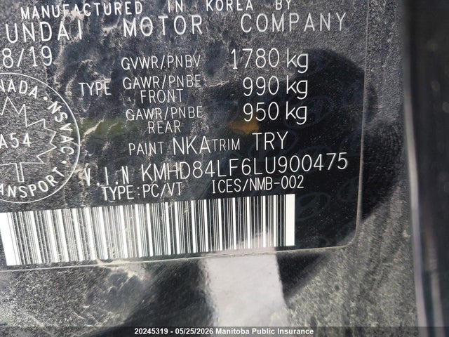 Продаж на аукціоні авто 2020 Hyundai Elantra Preferred, vin: KMHD84LF6LU900475, номер лоту: 20245319