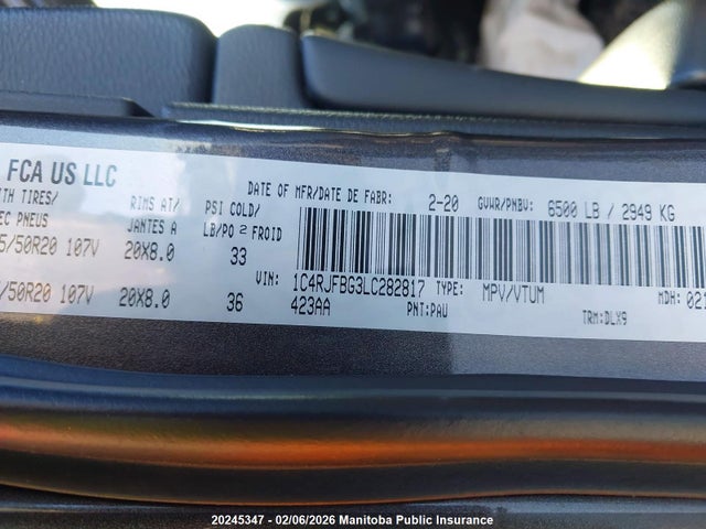Jeep Grand Cherokee Limited 2020 1C4RJFBG3LC282817 Image 9