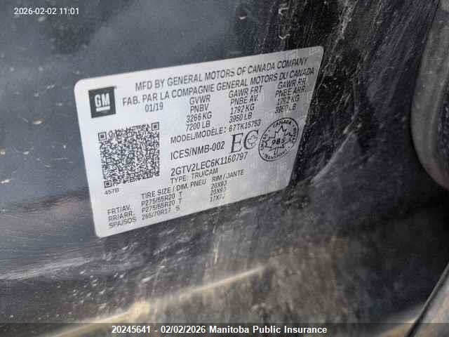 2GTV2LEC6K1160797 GMC Sierra 1500 At4 Double Cab