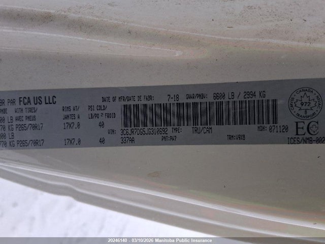 3C6JR7DG5JG310692 Dodge Ram 1500 St