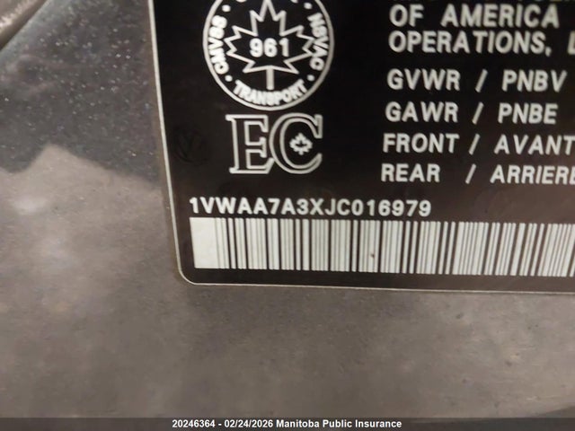Volkswagen Passat 2.0 Tsi 2018 1VWAA7A3XJC016979 Image 9