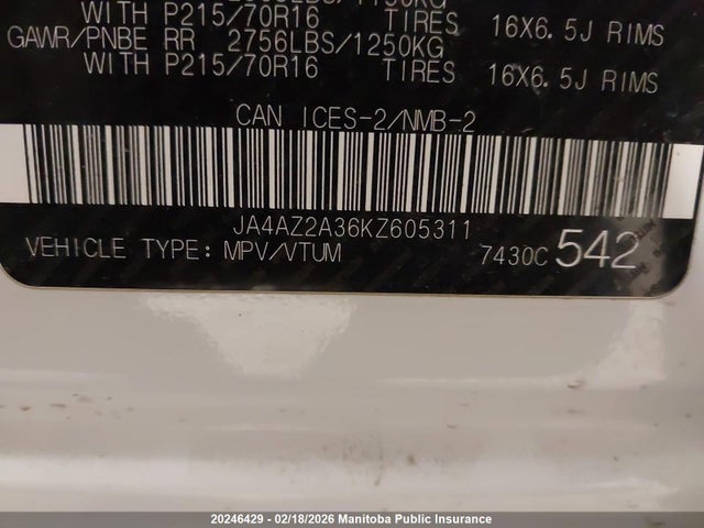 Mitsubishi Outlander Es 2019 JA4AZ2A36KZ605311 Image 9