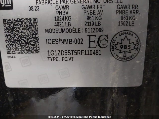 Chevrolet MALIBU LT 2024 1G1ZD5ST5RF110481 Image 8