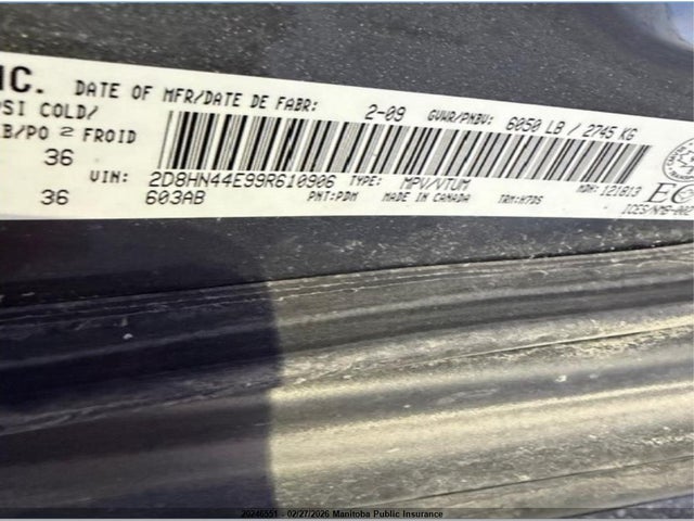 Aukcja sprzedaży 2009 Dodge Grand Caravan Se, vin: 2D8HN44E99R610906, numer aukcji: 20246551