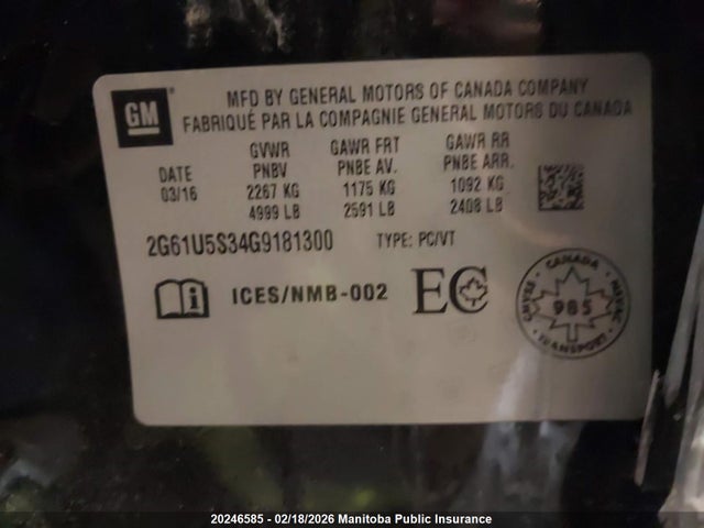 2G61U5S34G9181300 Cadillac XTS