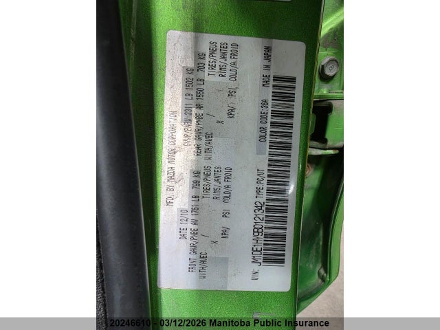 Продаж на аукціоні авто 2011 Mazda 2 Mazda Gs, vin: JM1DE1HY9B0121342, номер лоту: 20246610