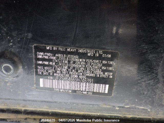 Aukcja sprzedaży 2009 Subaru Forester 2.5 X Limited, vin: JF2SH64669H746391, numer aukcji: 20246635