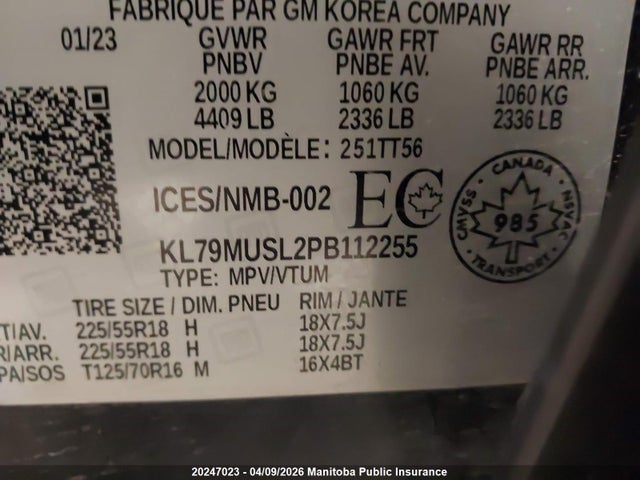 KL79MUSL2PB112255 Chevrolet Trailblazer Rs Turbo