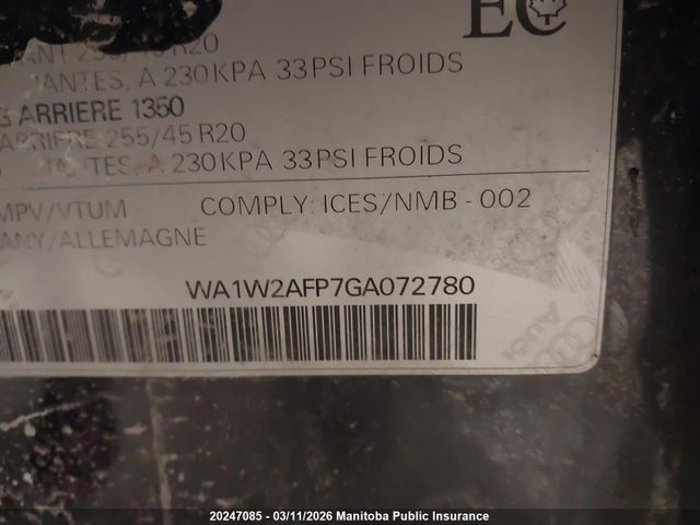 WA1W2AFP7GA072780 Audi Q5