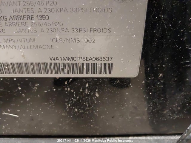 WA1MMCFP8EA068537 Audi Q5 V6 Tdi