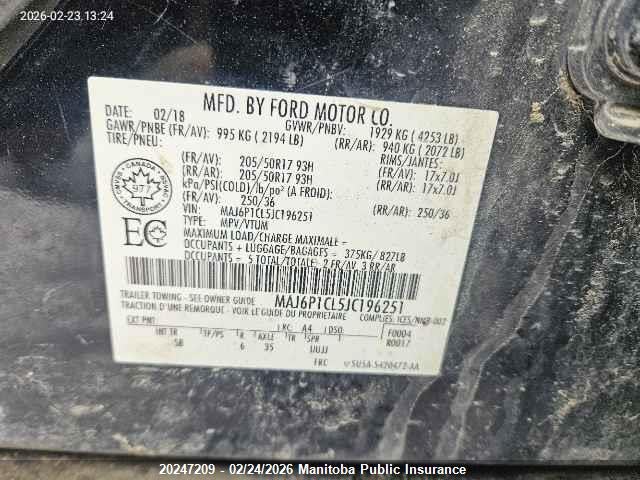 MAJ6P1CL5JC196251 Ford Ecosport Ses