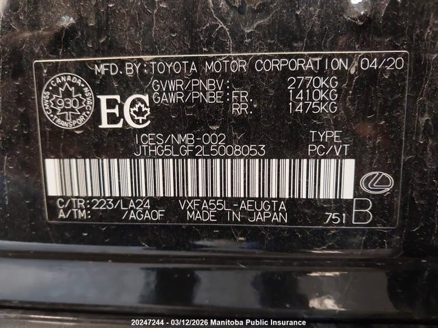 JTHG5LGF2L5008053 Lexus Ls 500