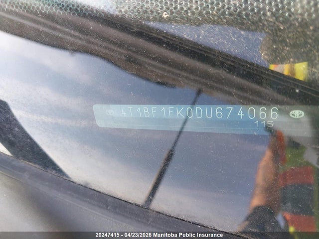 2013 Toyota Camry Xle მანქანა იყიდება აუქციონზე, vin: 4T1BF1FK0DU674066, აუქციონის ნომერი: 20247415