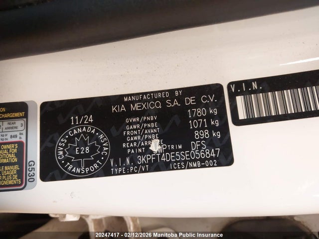 3KPFT4DE5SE056847 KIA K4 Lx