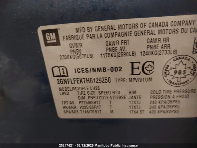 Chevrolet EQUINOX LT 2017 2GNFLFEK7H6129250 Image 8