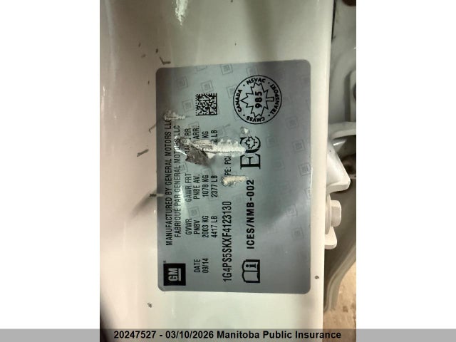 1G4PS5SKXF4123130 Buick Verano