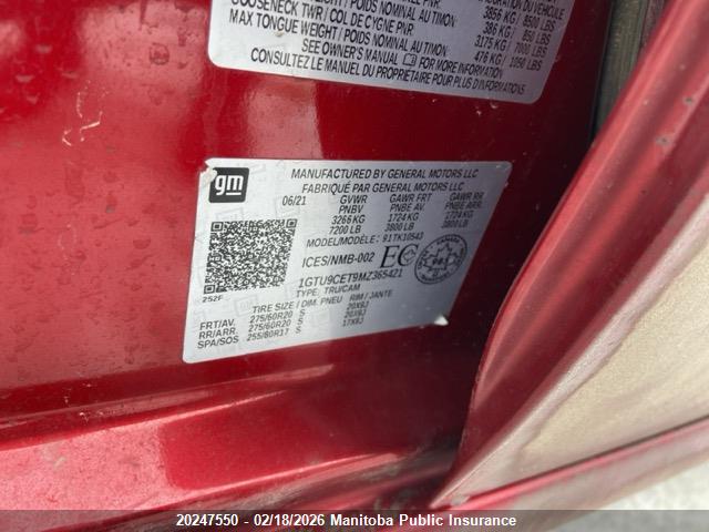 1GTU9CET9MZ365421 GMC Sierra 1500 Elevation Crew Cab