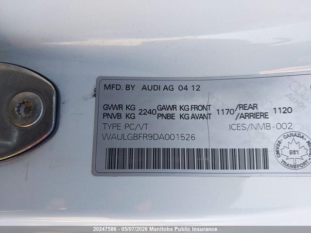 Продаж на аукціоні авто 2013 Audi S5 3.0t Quattro, vin: WAULGBFR9DA001526, номер лоту: 20247586