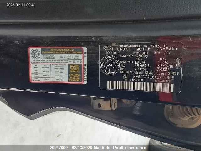 KM8J3CAL6KU916906 Hyundai Tucson Preferred Preferred
